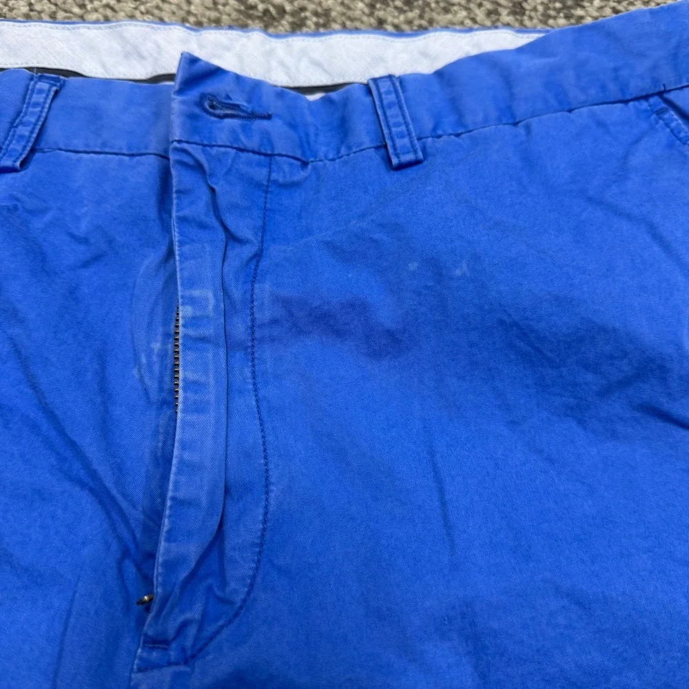 Polo Ralph Lauren Classic Fit Shorts Mens 36 Blue Solid Cotton Chino Twill